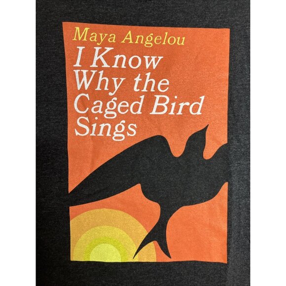 Out of Print Maya Angelou I Know Why The Caged Bird Sings Women's XL T-Shirt - Picture 2 of 5